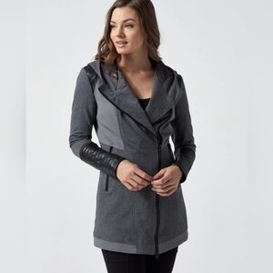 Blanc Noir Charcoal and Black Hooded Updated Traveler Jacket